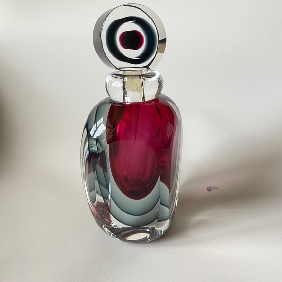 Vintage MURANO Perfume Bottle: Sommerso Effect, Etched "Luigi Onesto" Signature - Picture 14 of 17